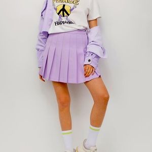 lilac light purple racer skirt mini/medium length